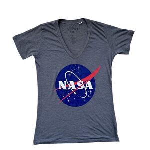 Mighty Fine NASA V-neck Tee Shirt Size Large in GUC